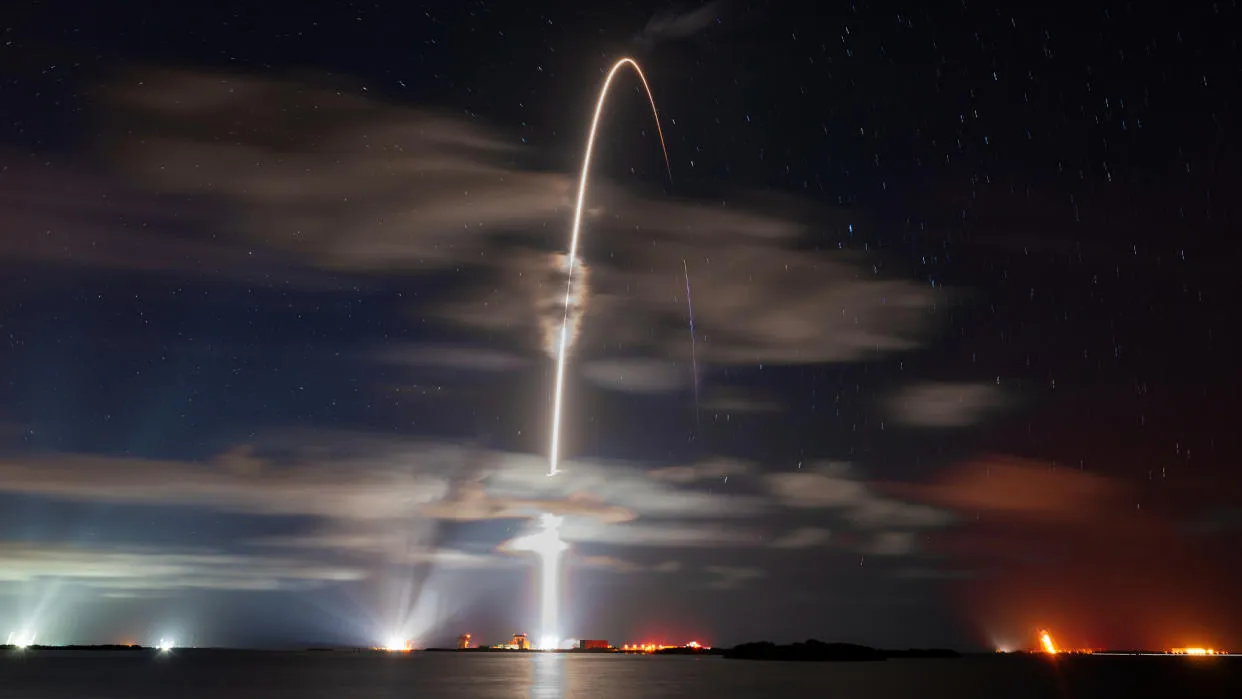 SpaceX's Midnight Rocket Launch Lights Up the Sky with Four New Satellites for Global Communications