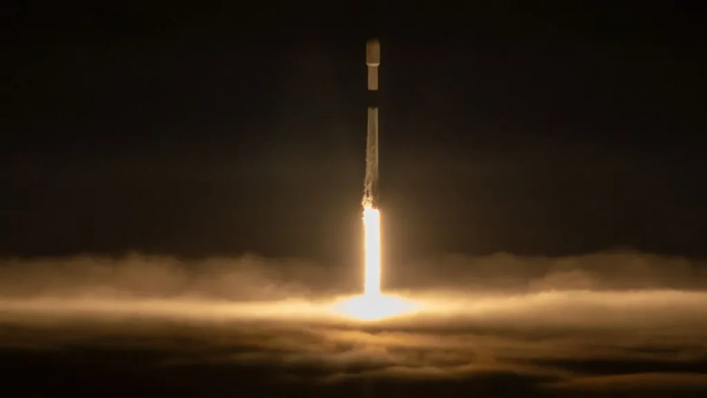 SpaceX's Midnight Rocket Launch Lights Up the Sky with Four New Satellites for Global Communications